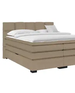 Postele KONDELA April boxspringová manželská pocketová posteľ sivohnedá (taupe)
