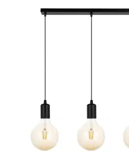 Svietidlá  Luster na lanku MIROS 3xE27/60W/230V čierna 0056