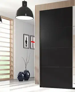 Šatníkové skrine BETKA 56 šatníková skriňa so zrkadlom, čierna 22W01656