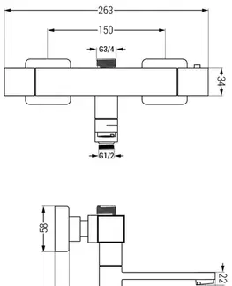 Kúpeľňové batérie MEXEN - Cube batéria termostatická vaňová/ sprchová chróm 77910-00