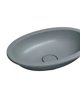 Umývadlá OMNIRES - SHELL M+ podumývadlo, 48 x 31 cm, šedá popolavá matná, SHELL480UPAG