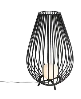 Vonkajšie stojanové svietidlá Dizajnová stojaca lampa čierna s opálom 110 cm - Angela