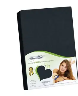 Plachty Bellatex Jersey prestieradlo Kamilka čierna, 160 x 200 cm