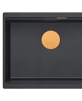 Kuchynské drezy Quadron Quadron - Granitový drez Logan 100 Black Metallic Meď HQJ6045U8_PVDC1_U