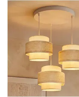 Svietidlá BRILAGI - Závesné svietidlo na lankách SPACE 3xE27/60W/230V pr. 40 cm béžová/krémová 8590828052654