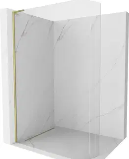 Sprchové dvere MEXEN/S - KiotoL Sprchová zástena WALK-IN 90 x 200, transparent, zlatá kartáčovaná 800-090-103-55-06