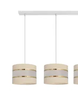 Svietidlá  Luster na lanku HELEN 3xE27/15W/230V krémová W-L 0801/3 EC+GO+MAT