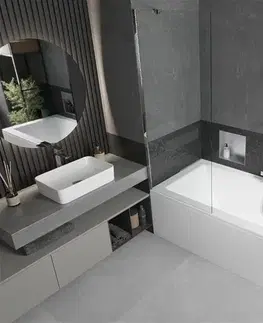 Sprchové dvere MEXEN/S - Cube obdĺžniková vaňa 170 x 80 cm s panelom + vaňová zástena 70, transparent, chróm 550517080X9507000001