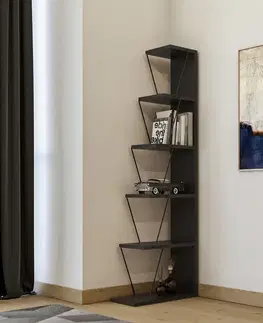 Regály ANTS policový regál, antracit/čierna