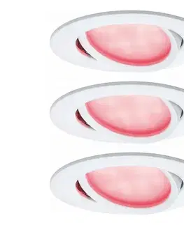 Svietidlá Paulmann 93940 -SADA 3x LED RGBW/2W IP23 Stm. kúpeľňové podhľadové svietidlo 230V 93940