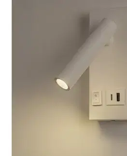 Svietidlá Eurolamp LED Nástenné bodové svietidlo s USB LED/2W/230V biela 145-22069
