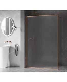 Sprchové dvere MEXEN/S - Kyoto-XF Sprchová zástena WALK-IN s rámom 80 x 202, dekor 10 mm, meď kartáčovaná 800-080-104-65-30-X