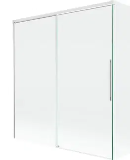 Sprchové dvere MEXEN/S - Rox vaňová zástena 2-krídlová posuvná 150 + 70 x 150, transparent, biela 8C9-150-070-20-00
