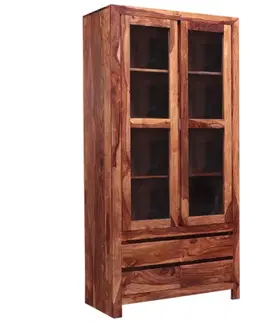 Knižnice Vitrína Gani 100x200x45 z indického masívu palisander