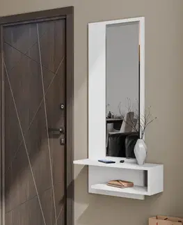 Zrkadlá NOMAD nástenná konzola so zrkadlom pravá, biela