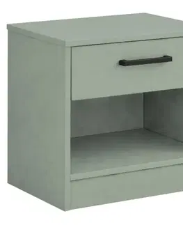 Nočné stolíky KONDELA Antony nočný stolík sivozelená