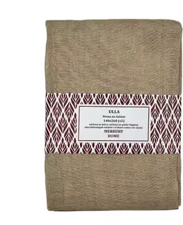 Záclony do obývačky Záclona na páske Ulla polyester béžová 140x260 Merkury Home II/22