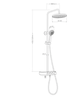 Sprchy a sprchové panely AQUALINE - FARRAO sprchový stĺp s batériou a napúšťaním, chróm SL450