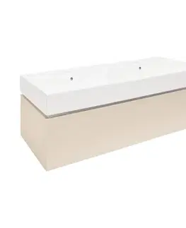 Kúpeľňový nábytok Kúpeľňová skrinka s umývadlom SAT Feel 120x30x46 cm pieskovo béžová mat SATFEEL120BEU2 SATFEEL120BEU2