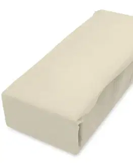 Bytový textil Plachta jersey s gumičkou 160x200 krémová