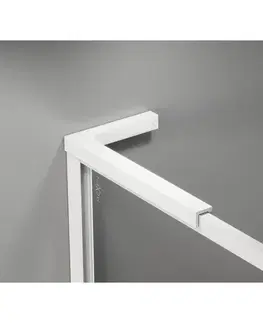 Sprchové dvere MEXEN/S - Kioto-F L Sprchová zástena WALK-IN s rámom 95 x 202, transparent 8 mm, biela 800-095-174-20-00