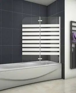 Sprchové dvere H K - Vaňová zástena S22 STRIPE 120x140cm - dvojdielna sklopná, číre sklo so vzorom, pravý variant SE-S22STRIPE120R
