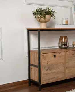 Komody Konzolový stolík Solace - Atlantic Pine, Black