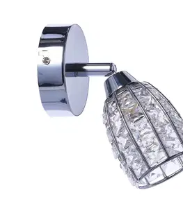 Bodové svetlá Nástenná lampa Shiba chrómová, 1x15W, tienidlo G9, priehľadná