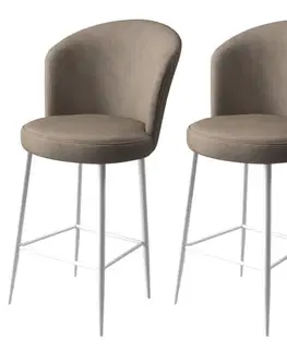 Barové stoličky Bar Stool Set (2 Pieces) Alte - Cappuccino, White