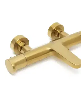 Kúpeľňové batérie Vaňová batéria SAT DARK bez sprchového setu 150 mm brúsené zlato SATBSDA222BZ SATBSDA222BZ