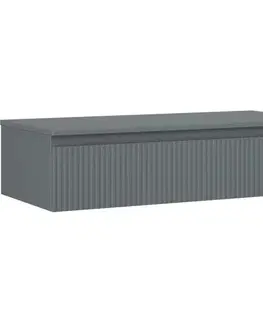 Kúpeľňový nábytok MEXEN/S - Rivel kúpeľňová skrinka pod umývadlo 100 cm s doskou, 1 šuplík, reliéf, grafit mat 91A20-10023-1-BFC66
