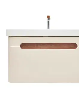 Kúpeľňový nábytok Kúpeľňová skrinka s umývadlom a batériou SAT Fusion 77,5x43x45 cm pieskovo béžová mat SATFUSION80BEMWBA SATFUSION80BEMWBA
