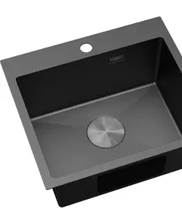 Kuchynské drezy MEXEN MEXEN - Solix oceľový drez 1-bowl 500 x 450 mm, čierna 6402501000-70