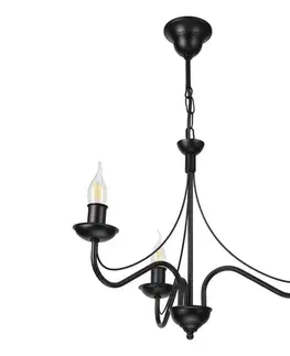 Svietidlá  Luster na reťazi ANTON 3xE14/15W/230V čierny LM-3.294/CZARNY