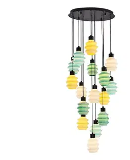 Svietidlá  LED luster na lane CACTUS 16xLED/3,12W/230V 3000K zelená/žltá/biela 414LRC2014