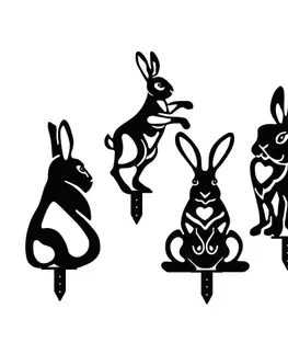 Bytové doplnky a dekorácie Súprava dekoratívnych kovových doplnkov do záhrady Rabbits