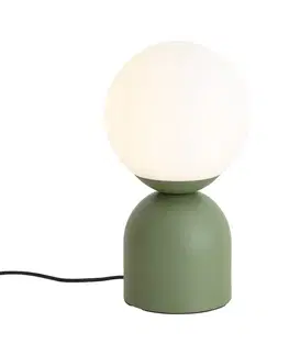 Stolné lampy Hotel Chic Table Lamp Green with Opal Glass - Pallon Trend