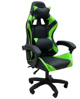 Otočné kreslá Kreslo pre Hráča Kastor 8688 čierna/zelená
