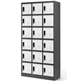Šatníkové skrine so závesnými dverami Skriňa Karol kovová antracit/biela