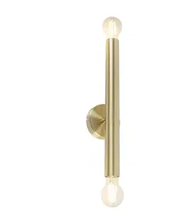 Nástenné osvetlenie Vintage nástenná lampa zlatá 2-žiarovková - Tubi