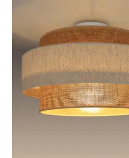 Svietidlá  Stropné svietidlo BOHO 1xE27/60W/230V pr. 40 cm krémová/juta H0163