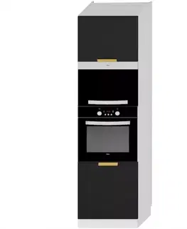 Kuchynské skrinky stojace Kuchynská skrinka Denis d60pk mv 2133 pl čierna mat/biela