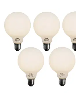 LED osvetlenie Sada 5 ks E27 3-stupňová stmievateľná LED žiarovka opálové sklo G95 4W 450lm 3000K
