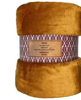 Ozdobné prikrývky Deka Nest Super Soft horčicová 200x220 Merkury Home