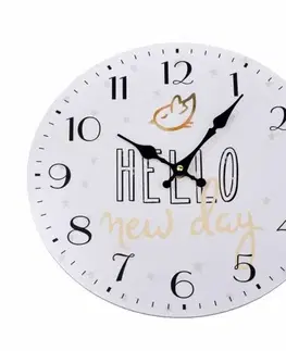 Hodiny Nástenné hodiny Hello new day, pr. 34 cm