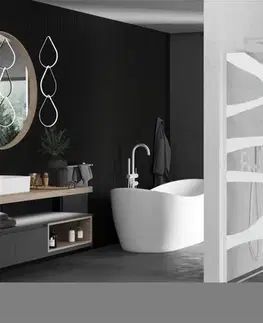 Sprchové dvere MEXEN/S - KIOTO Sprchová zástena WALK-IN 80 x 200, transparent/biely vzor 8 mm, biela 800-080-101-20-97
