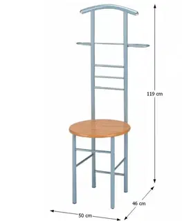 Nemý sluha KONDELA Frank nemý sluha strieborná / buk