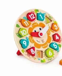 Abeceda, počítanie, hodiny Hape Vkladacie puzzle hodiny HAPE