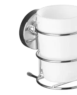 Svietidlá WENKO 20880100-Kelímok VACUUM-LOC MILAZZO 7,5x11,5 cm lesklý chróm/biela 20880100