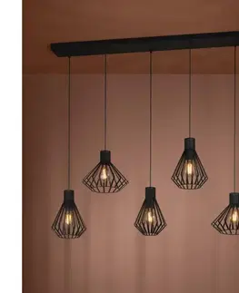 Svietidlá Eglo 390126 - Luster na lanku BASIDANO 6xE27/40W/230V čierna 390126